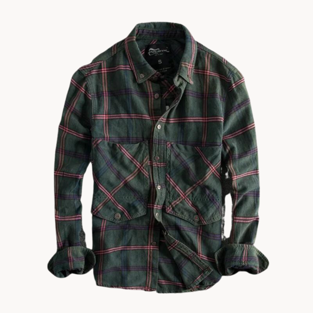 Shirt – Flannel Blend Tailored Fit & Button Collar Storage