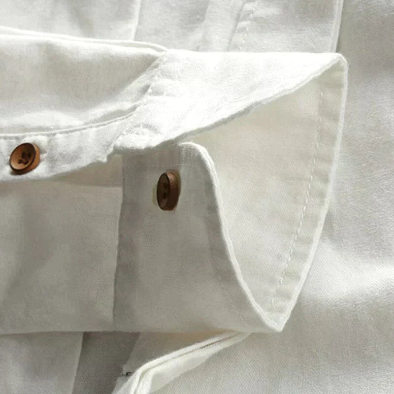 Shirt - Mandarin Collar And Button Front Moves With Body