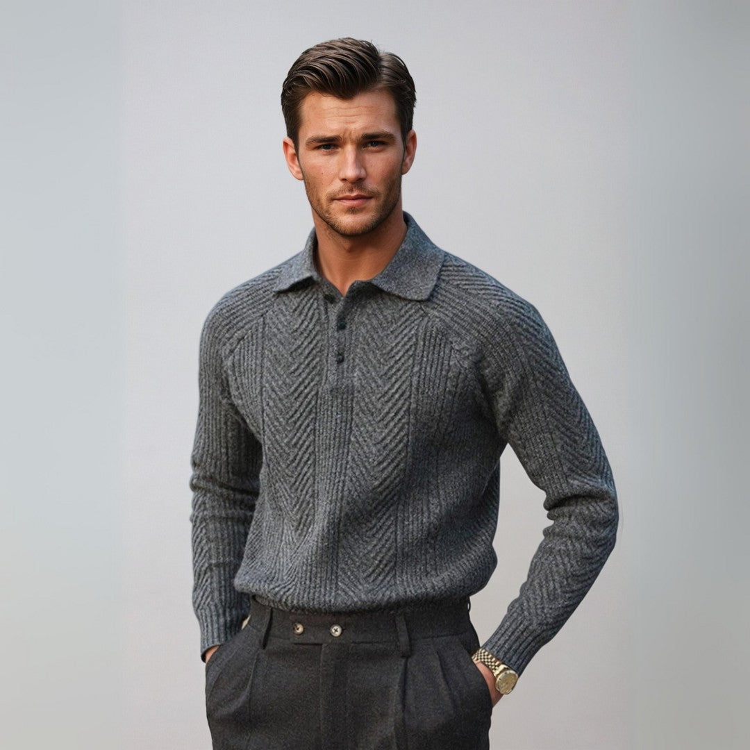 Shirt - Ribbed Collar And Thermal Polyester Blend Comfort
