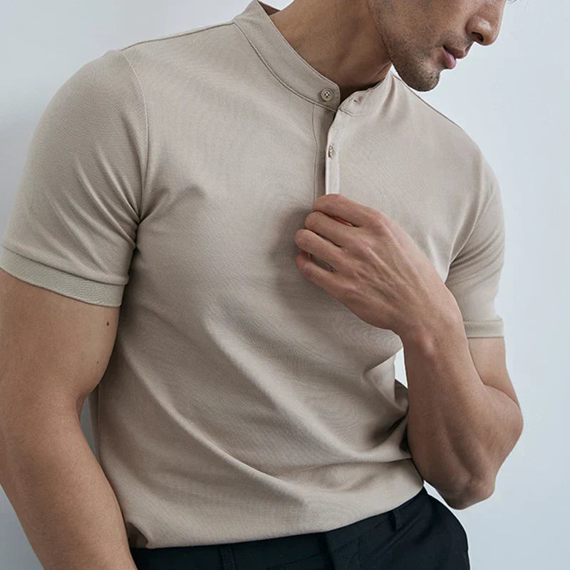 Shirt - Short Sleeve Collared Slim Fit And Breathable