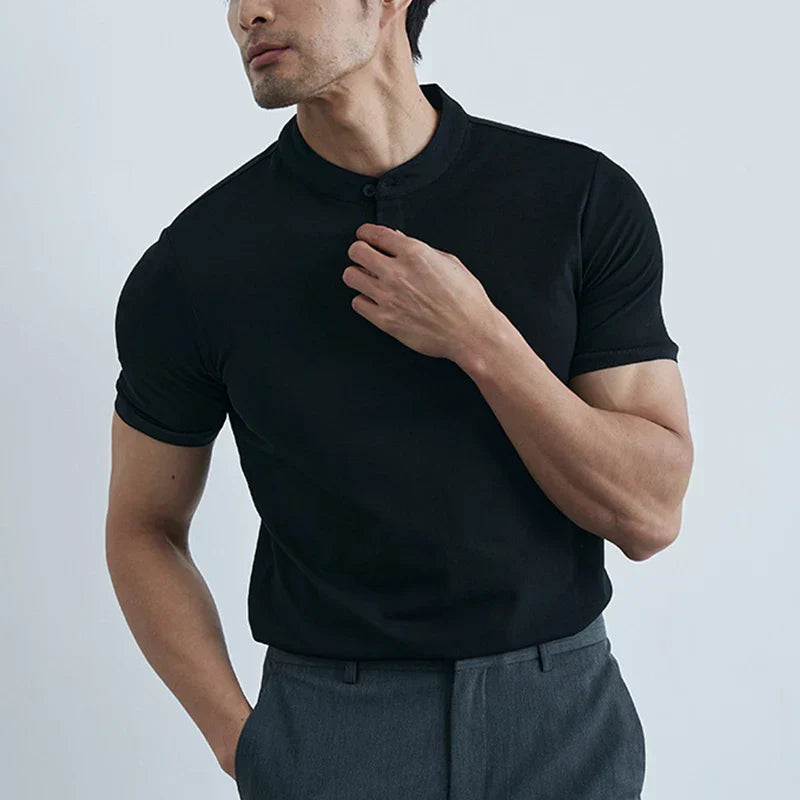 Shirt - Short Sleeve Collared Slim Fit And Breathable