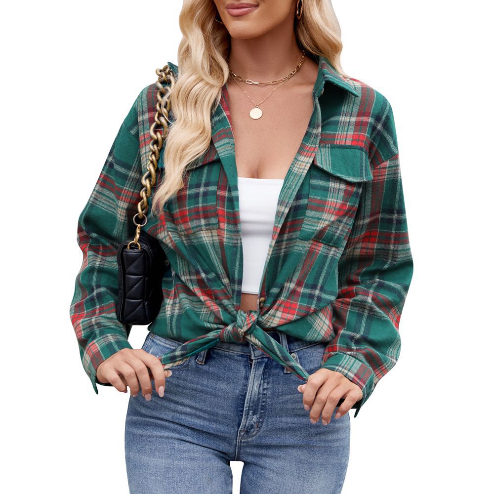 Shirt – Soft Blend Plaid & Button Front Relaxed Fit