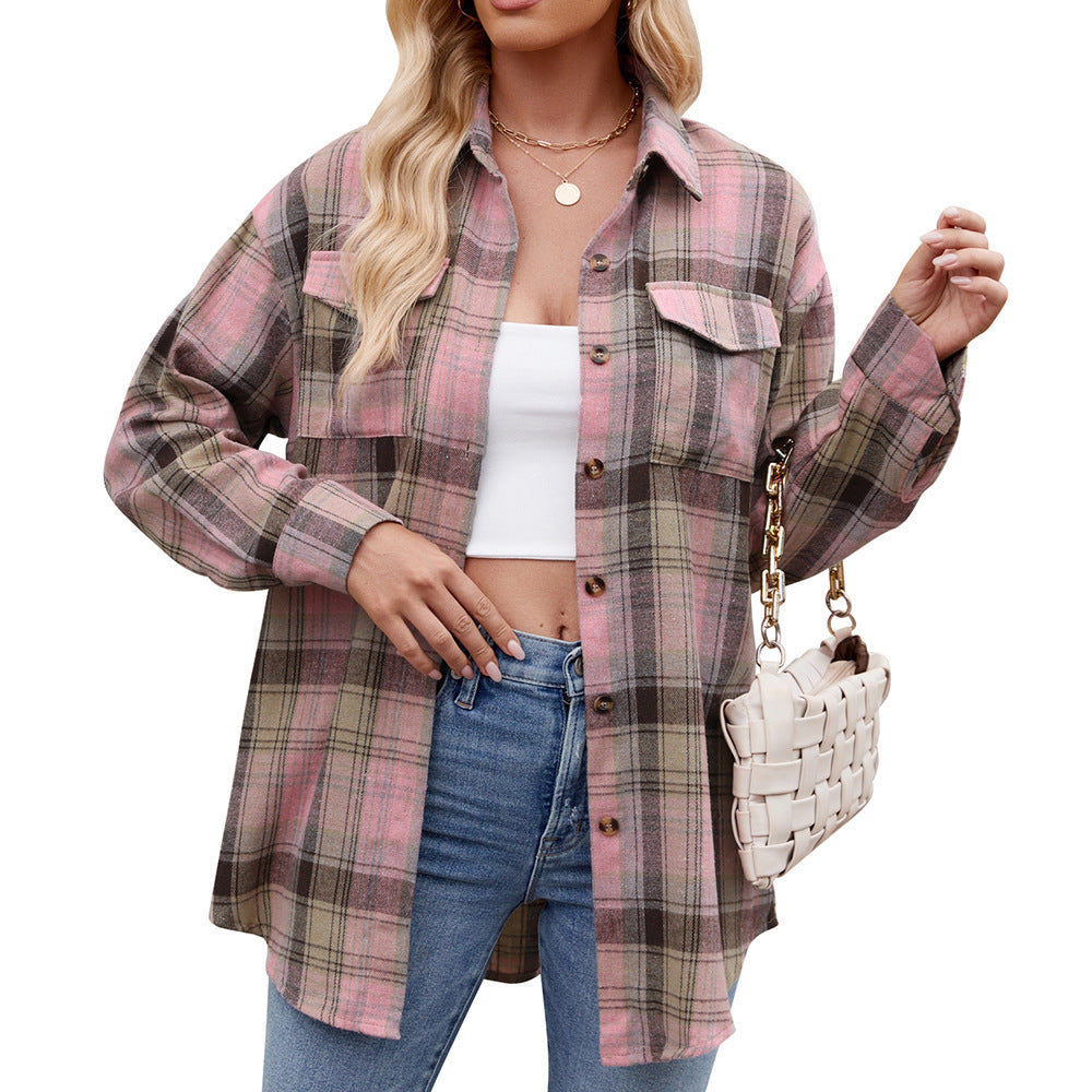 Shirt – Soft Blend Plaid & Button Front Relaxed Fit