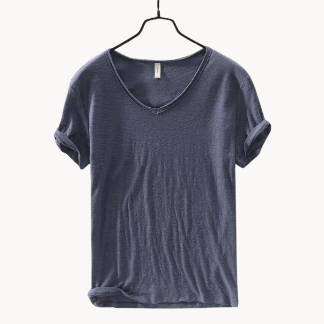 Shirt - Soft Blend V Neck Collar And Free Arm Movement