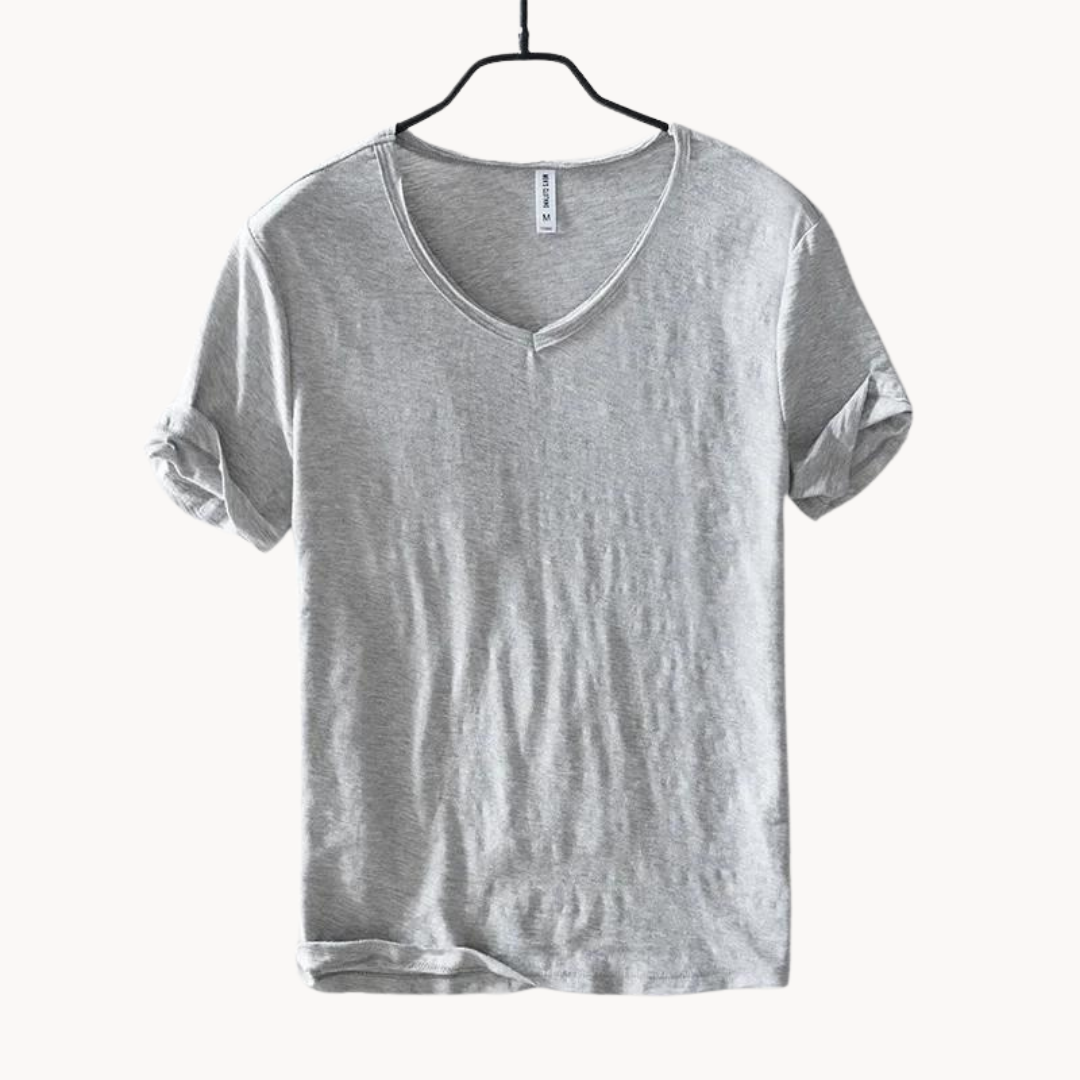 Shirt - Soft Blend V Neck Collar And Free Arm Movement