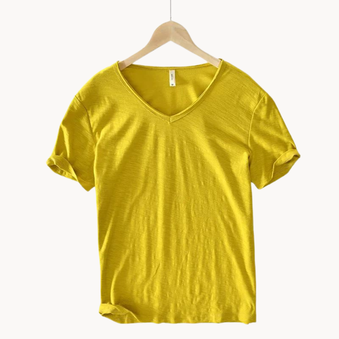 Shirt - Soft Blend V Neck Collar And Free Arm Movement