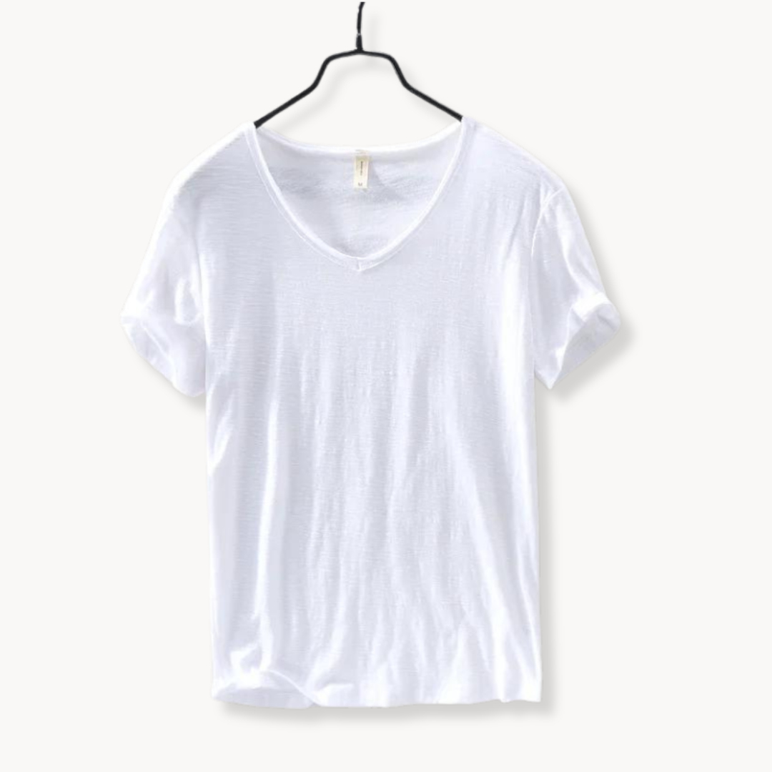 Shirt - Soft Blend V Neck Collar And Free Arm Movement
