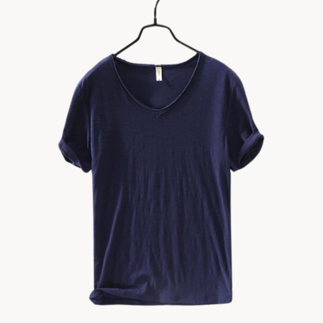 Shirt - Soft Blend V Neck Collar And Free Arm Movement