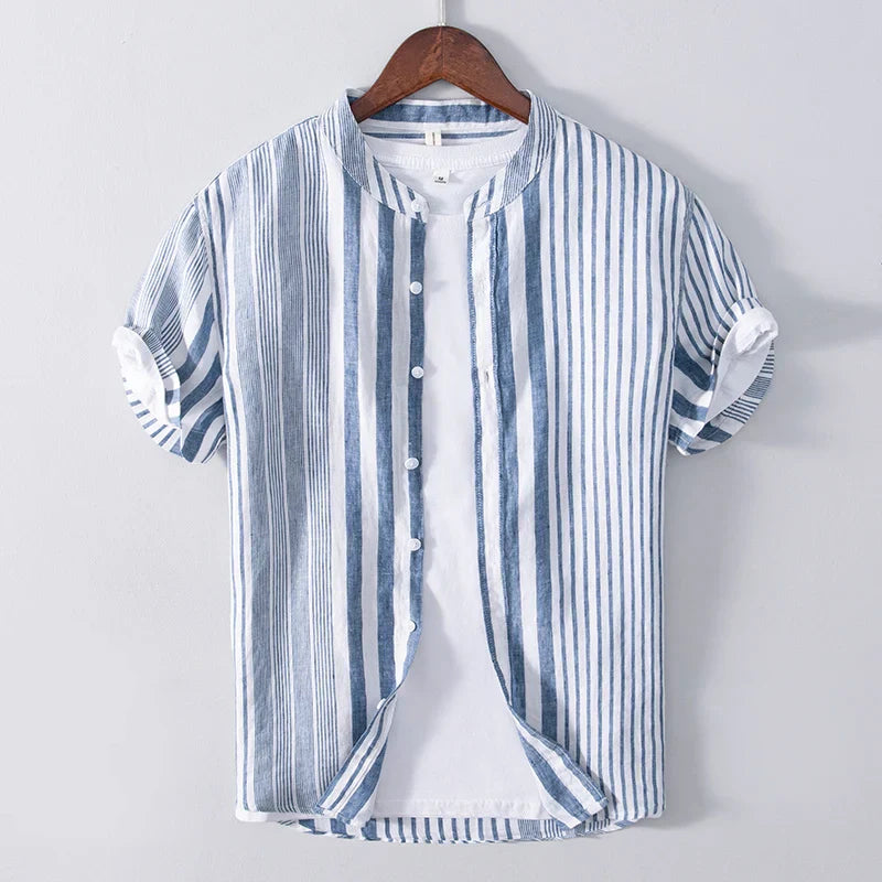 Shirt - Striped Design & Breathable Blend For Airflow