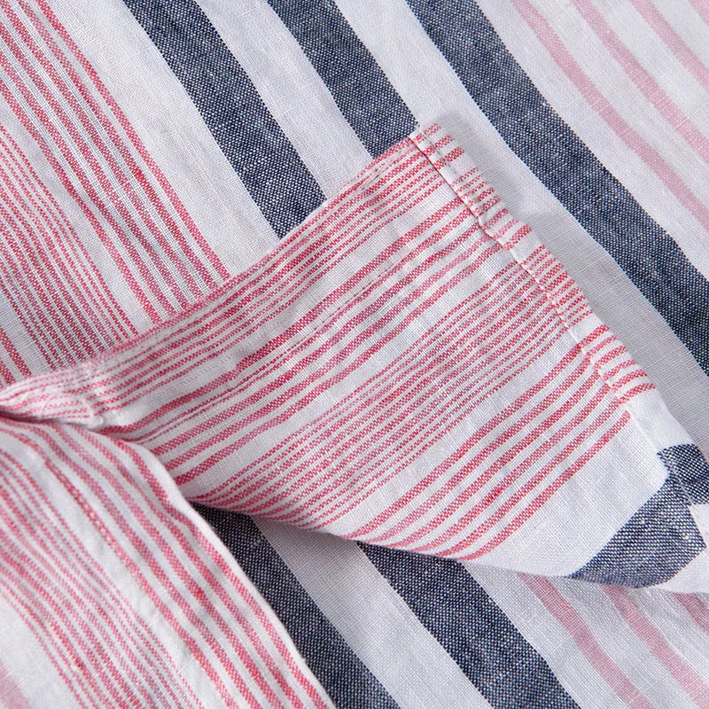 Shirt - Striped Design & Breathable Blend For Airflow