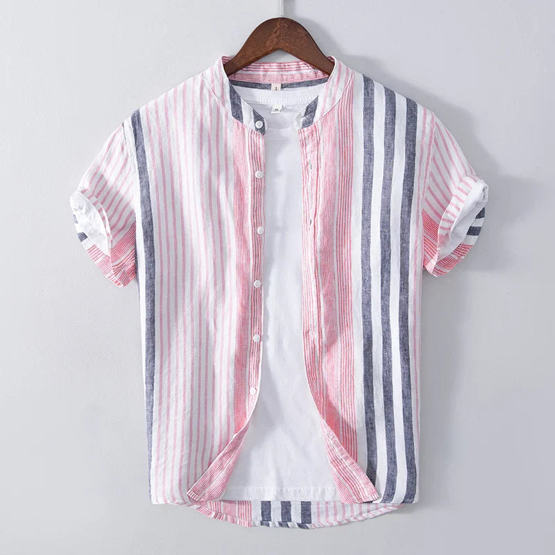 Shirt - Striped Design & Breathable Blend For Airflow