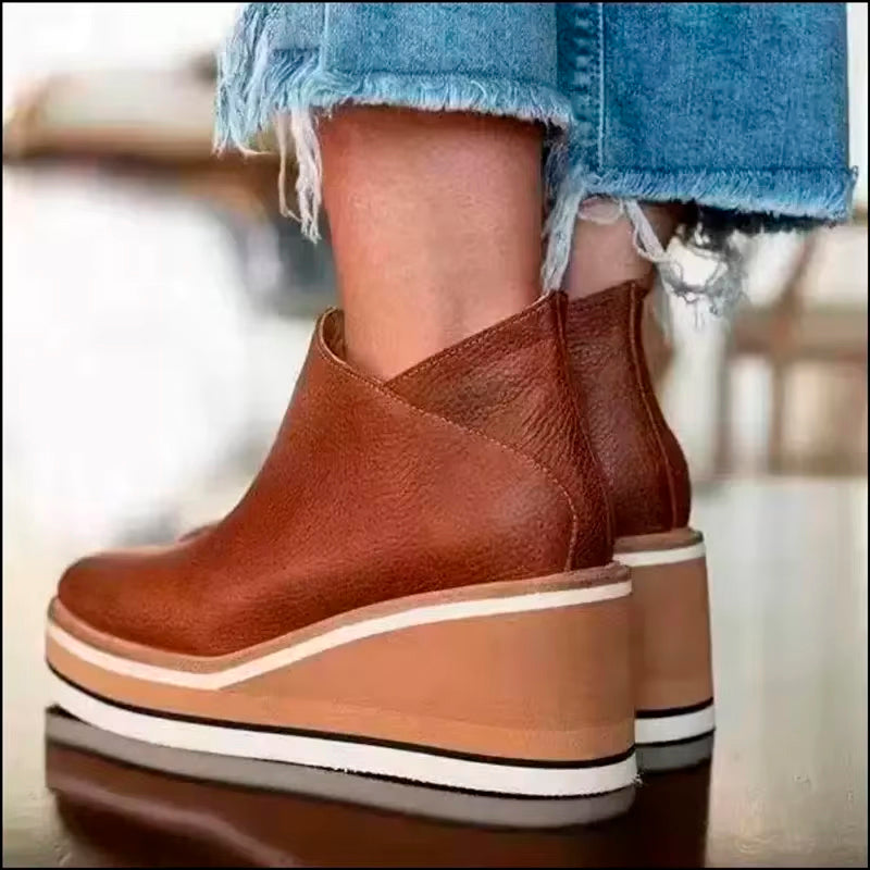 Shoes - Side Zipper Closure & Cushioned Insole Support