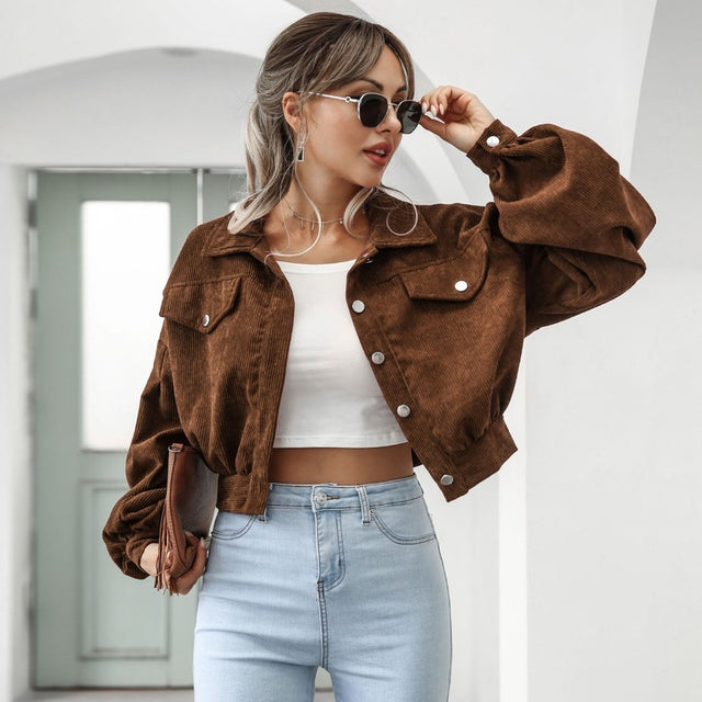 Short Jacket - Polyester Blend Cropped Hem And Easy Arm