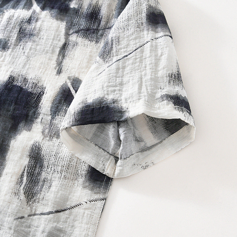 Short-Sleeve Shirt - Printed Front & Loose Movement Fit