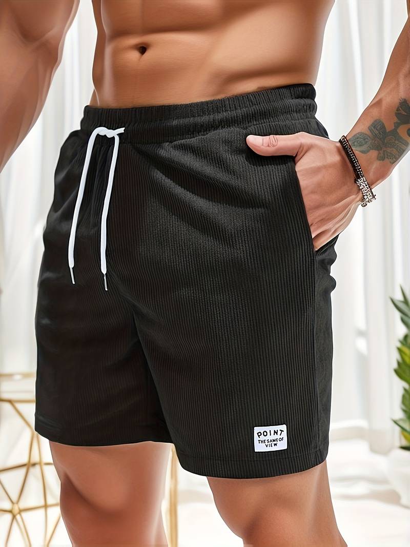 Shorts - Striped Design & Breathable Blend Comfort Fit