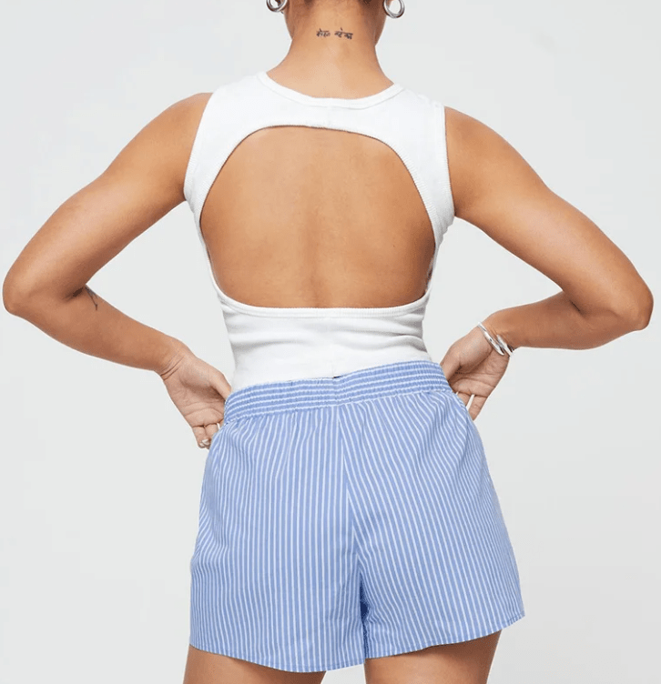 Shorts - Striped Pattern And Breathable Relaxed Shape