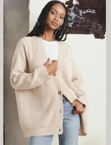 Soft-Blend Cardigan – V Neck & Lightweight Warmth Fit