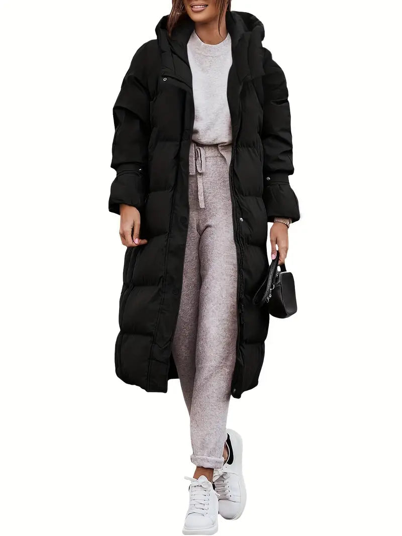 Soft-Blend Coat - Hooded Long Shape & Warm Coverage