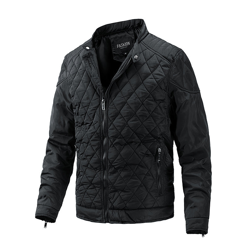 Soft-Blend Overshirt Jacket - Diamond Check And Button Front