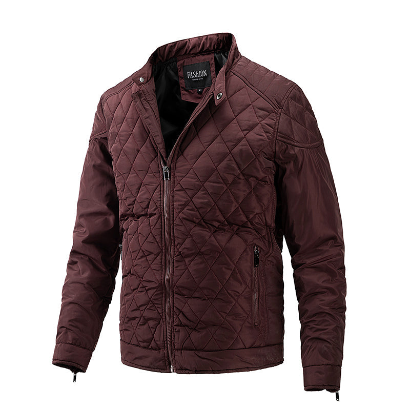 Soft-Blend Overshirt Jacket - Diamond Check And Button Front