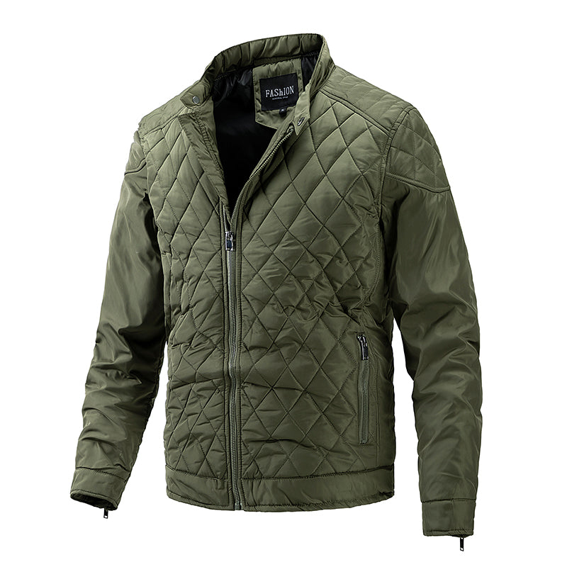 Soft-Blend Overshirt Jacket - Diamond Check And Button Front