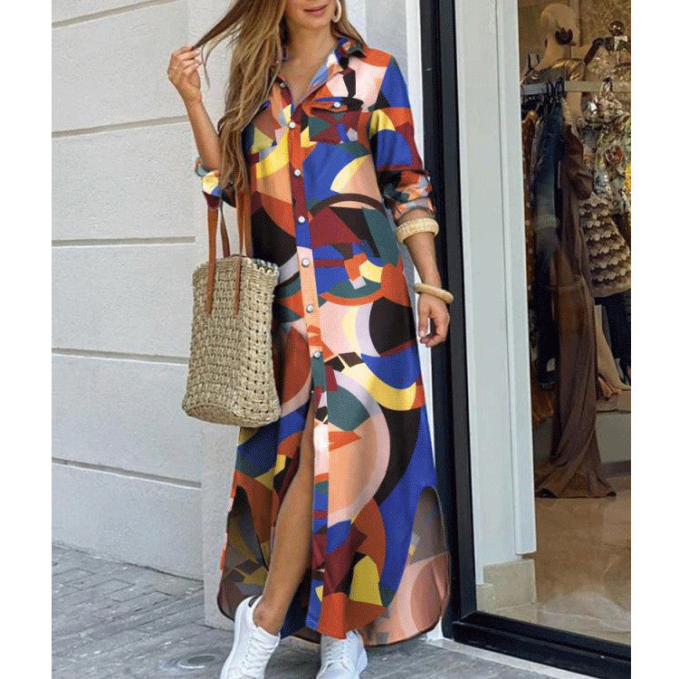 Soft-Blend Shirt Dress – Split Side Design & Flexible Shape