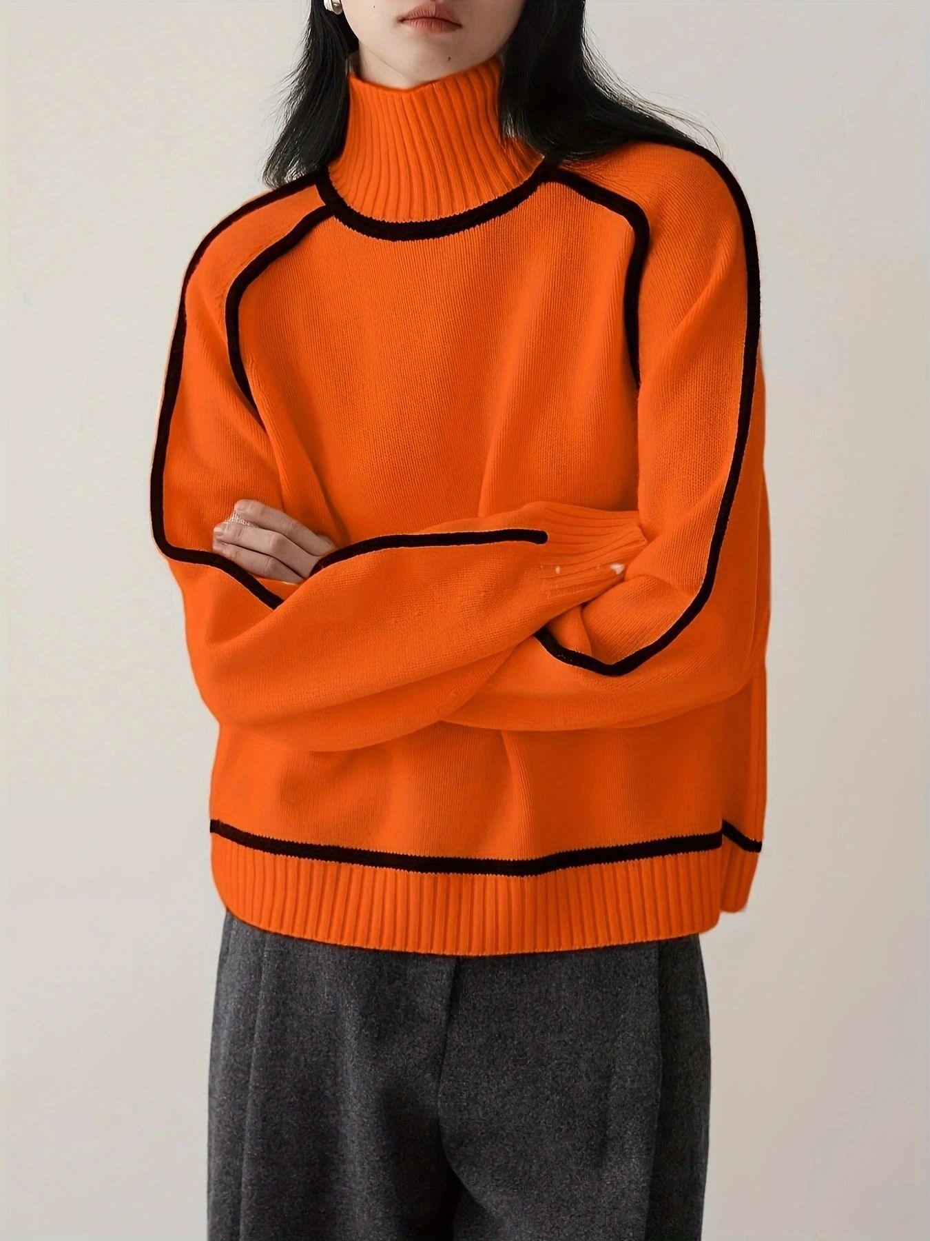 Soft-Blend Sweater – Hidden Collar & Warm Breathable Fit