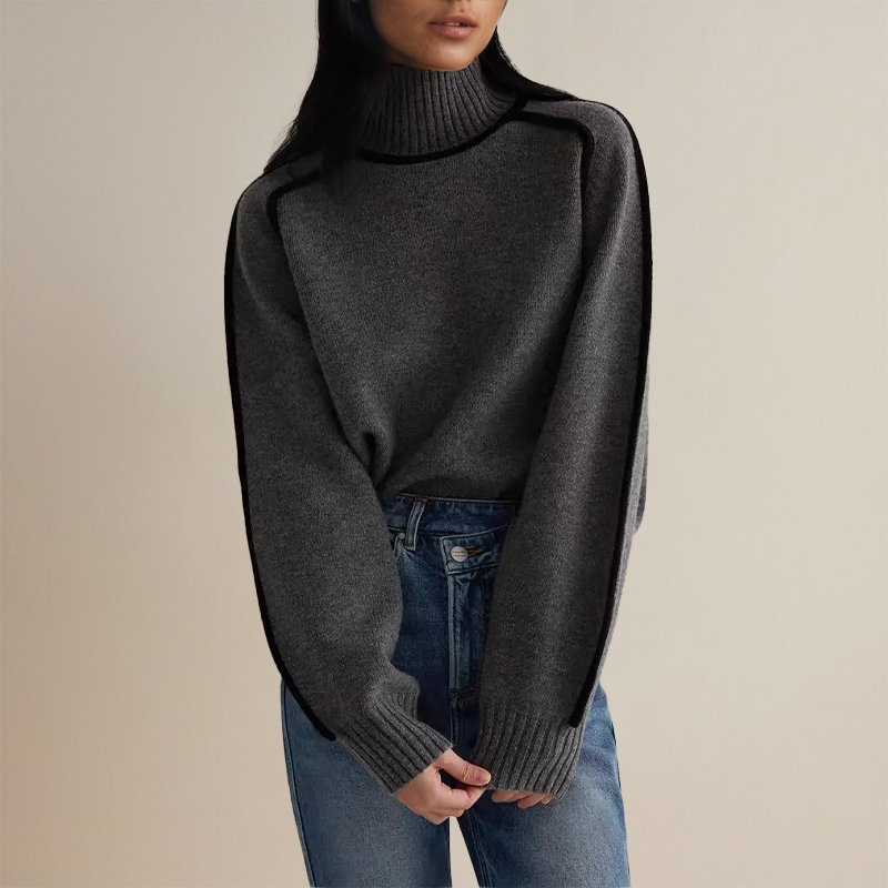 Soft-Blend Sweater – Hidden Collar & Warm Breathable Fit