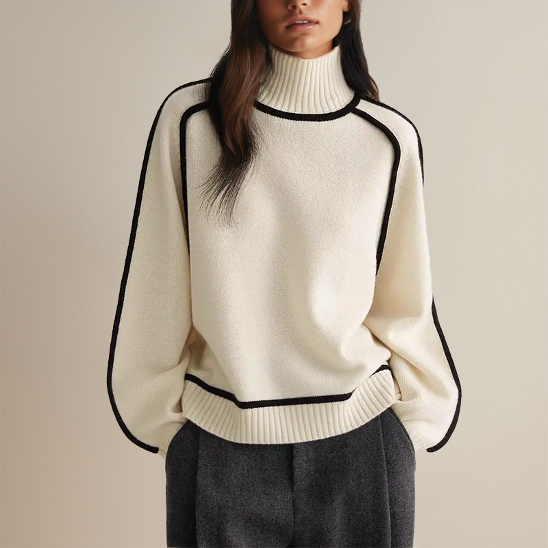 Soft-Blend Sweater – Hidden Collar & Warm Breathable Fit