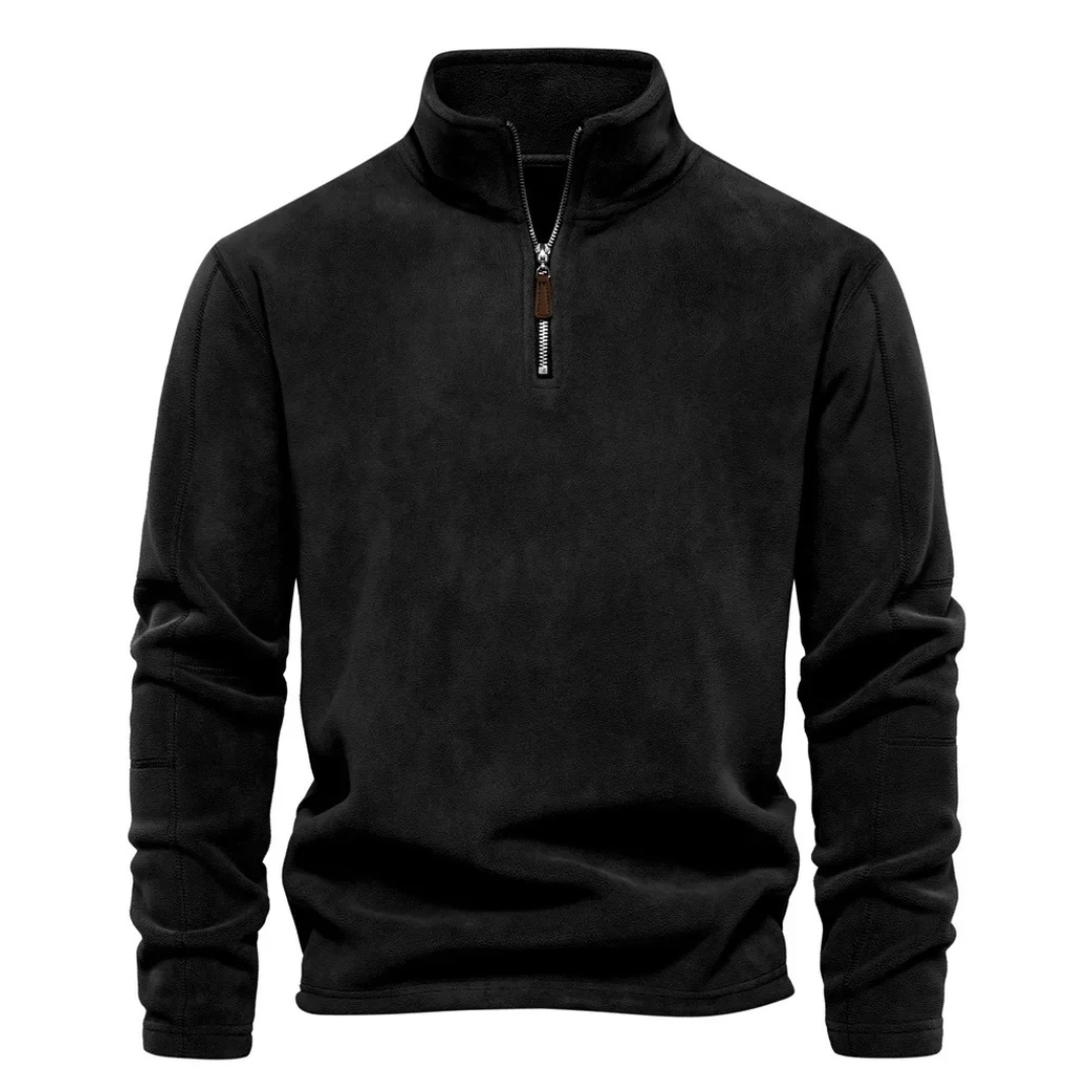 Soft-Blend Sweater - Zip Front Stand Collar & Easy On Off