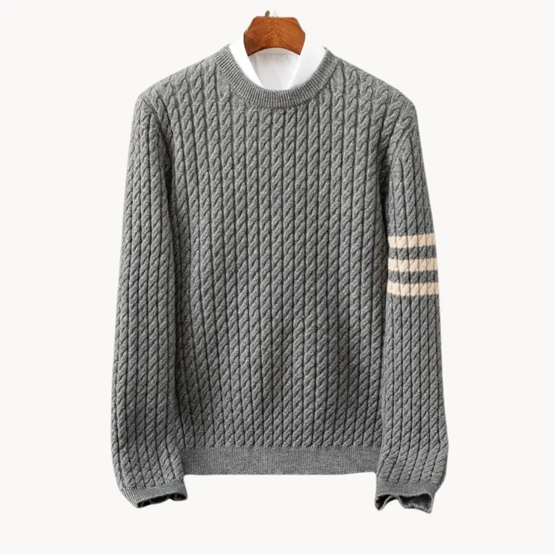 Sweater - Chunky 3 Gauge Knit And Ribbed Trim Hold Shape