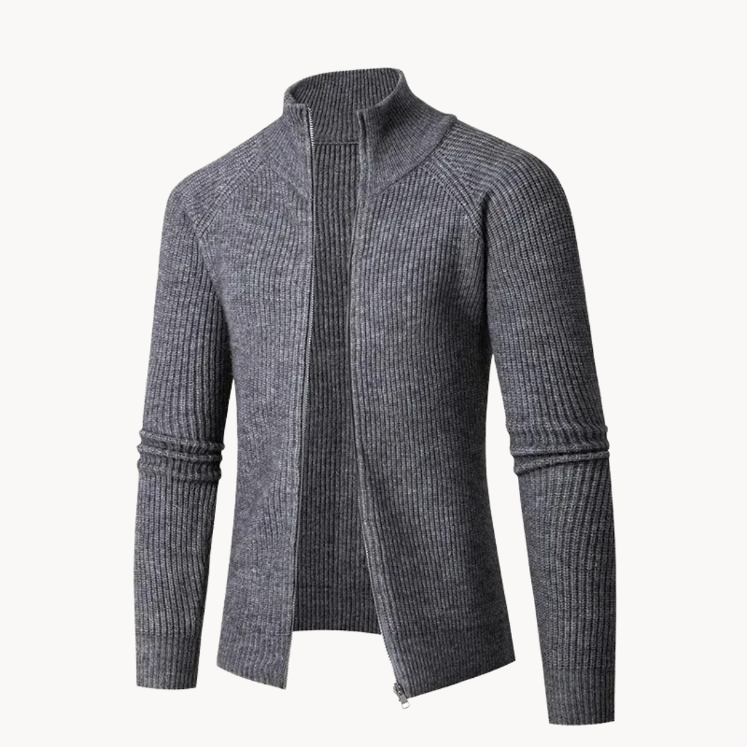 Sweater - Front Zip Breathable Knit Blend And Light Warmth