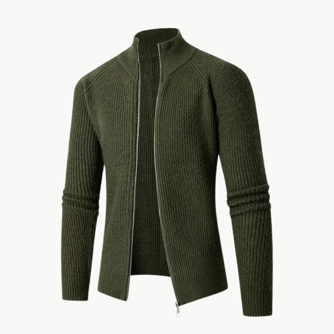 Sweater - Front Zip Breathable Knit Blend And Light Warmth
