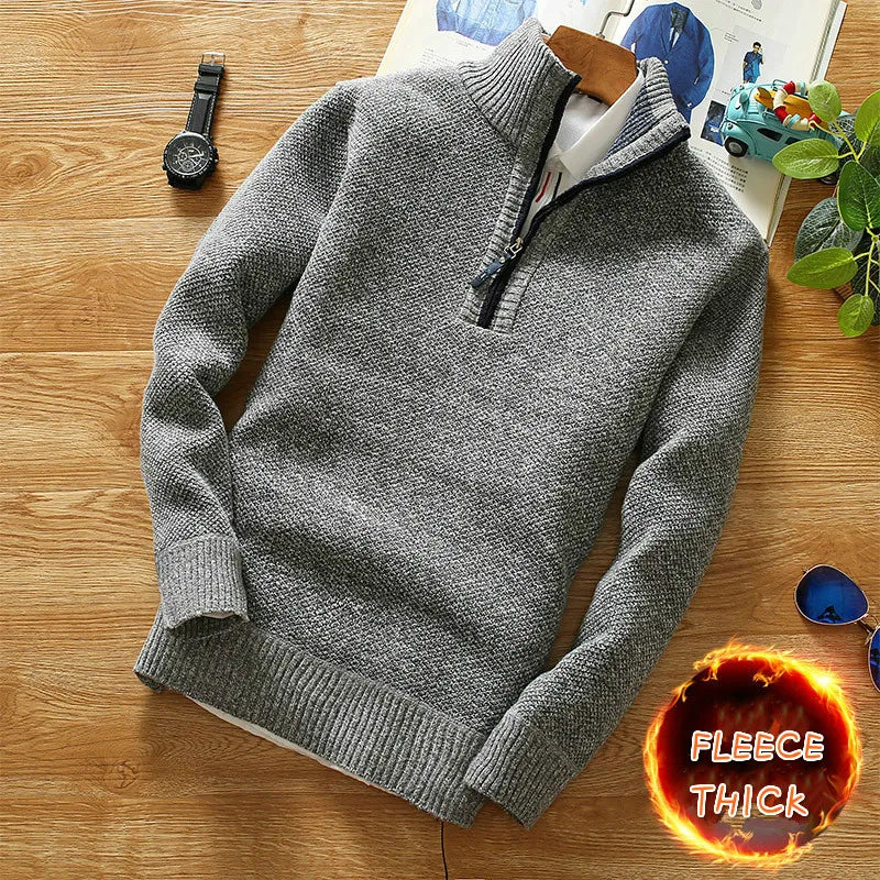 Sweater - Half Zip Front & Fleece Blend Air Control