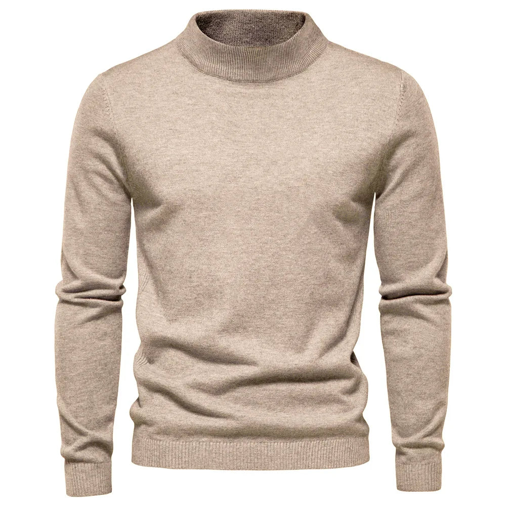 Sweater - Knit Blend Half Turtleneck And Neck Coverage