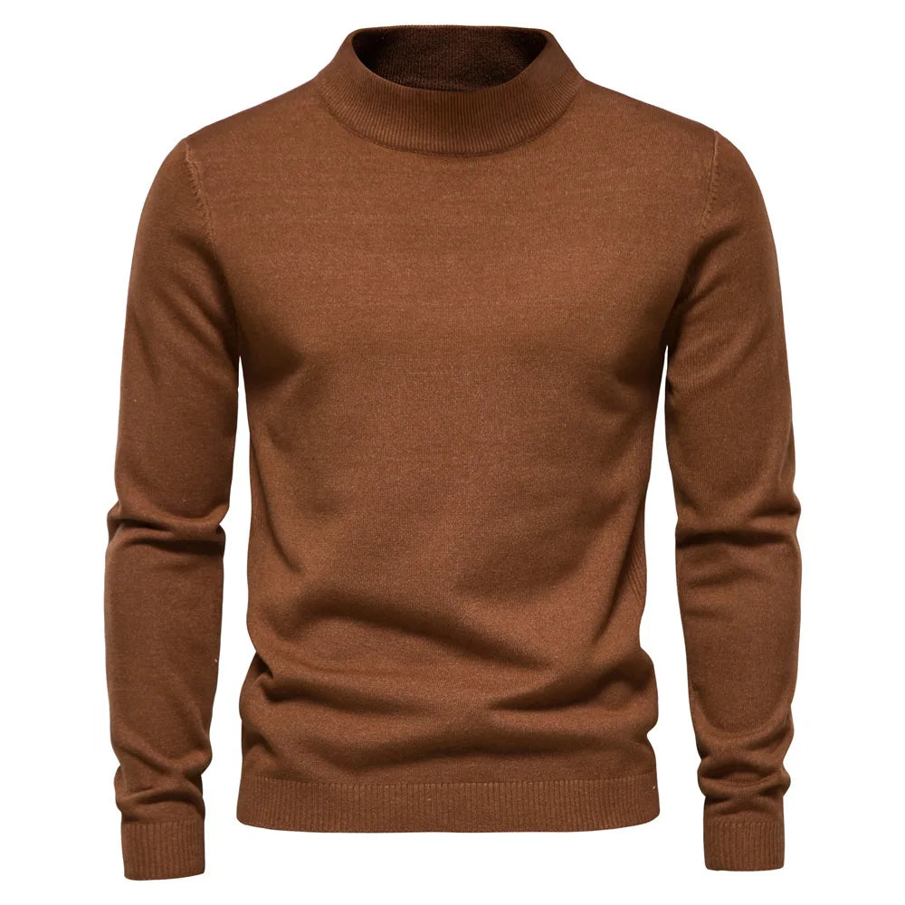 Sweater - Knit Blend Half Turtleneck And Neck Coverage