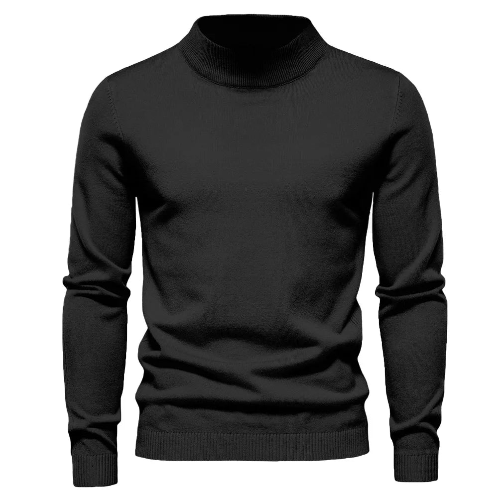 Sweater - Knit Blend Half Turtleneck And Neck Coverage