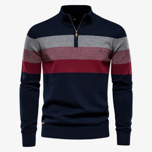 Sweater – Retro Stripes & Blended Warm Stable Knit Fit