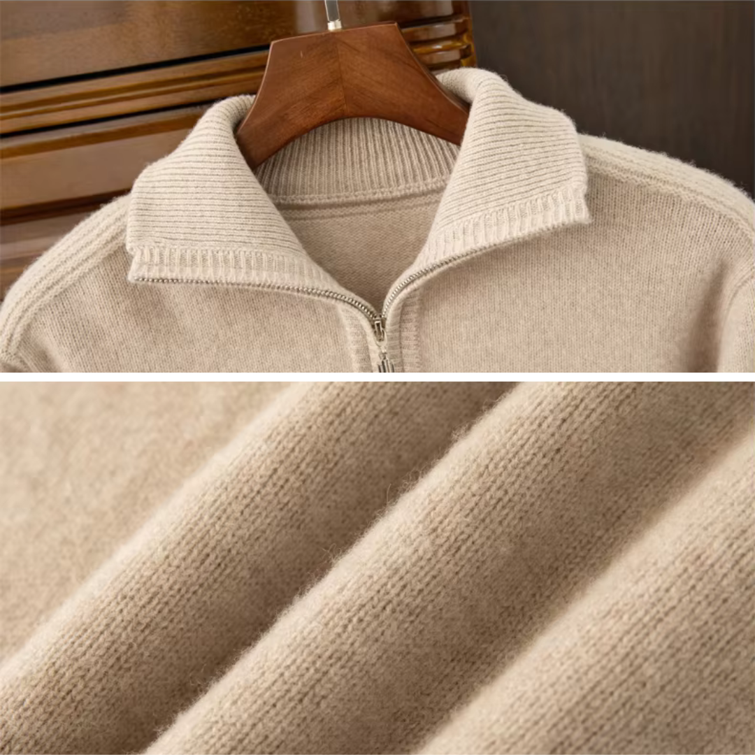 Sweater - Zip Front Knit & Warm Breathable Layering Fit