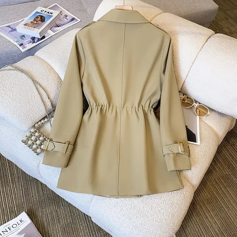 Trench Coat - Polyester Blend Mid Length and Wind Block