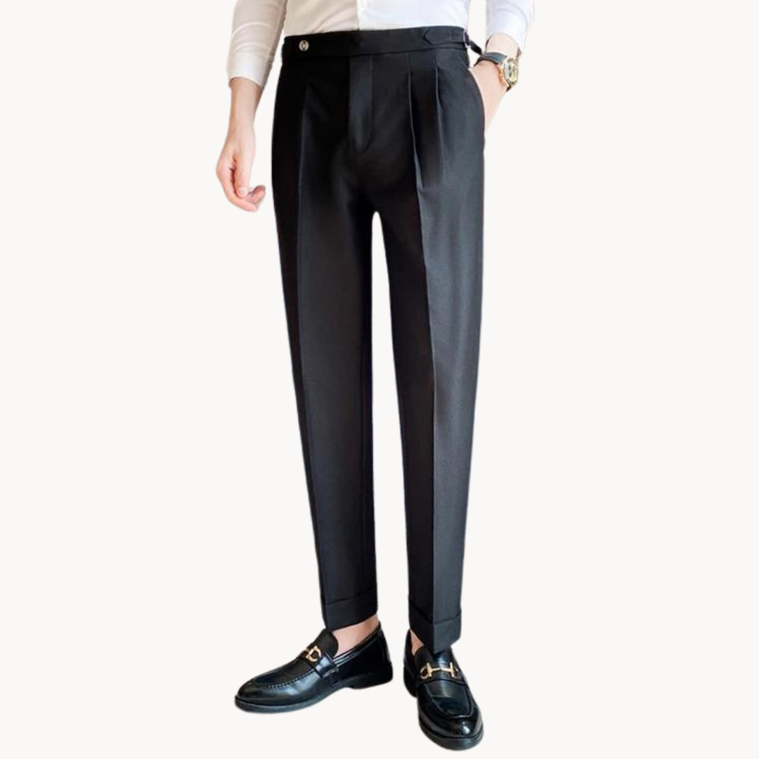 Trousers – Polyester Blend Flat Front & Straight Hem Fit