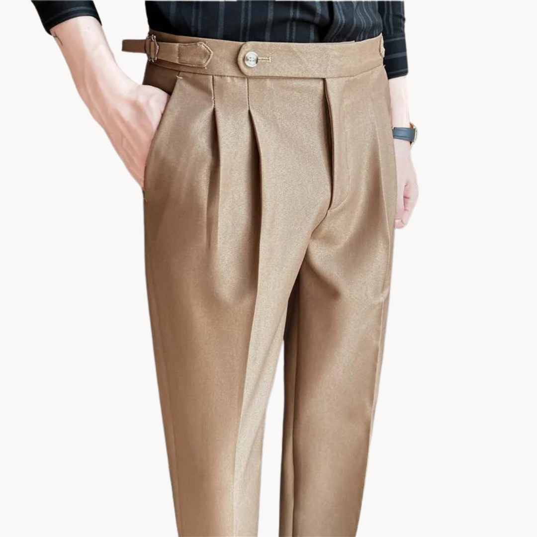 Trousers – Polyester Blend Flat Front & Straight Hem Fit