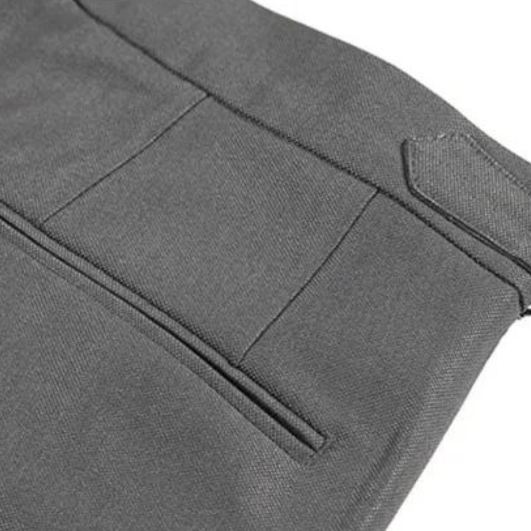 Trousers – Polyester Blend Flat Front & Straight Hem Fit