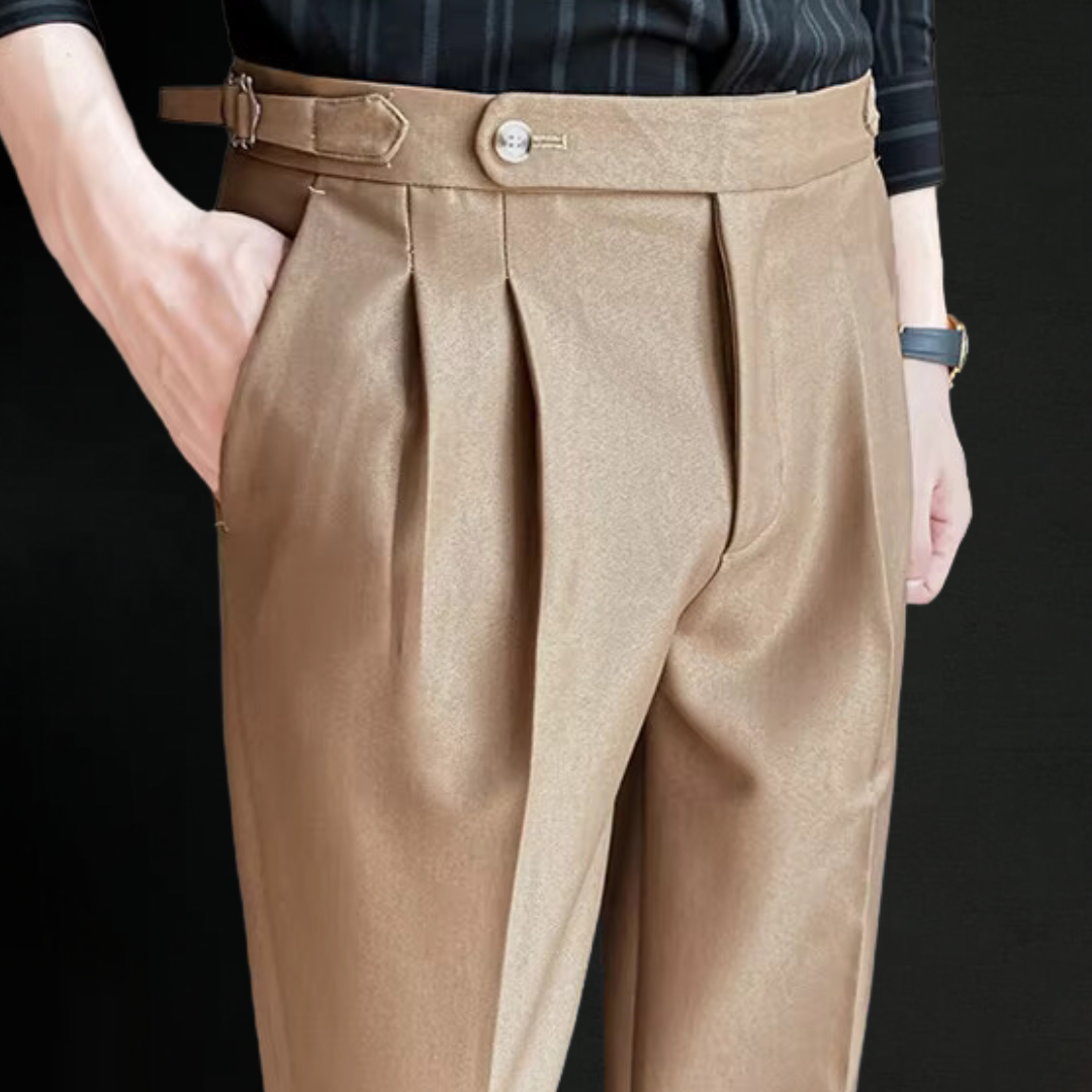 Trousers – Polyester Blend Flat Front & Straight Hem Fit