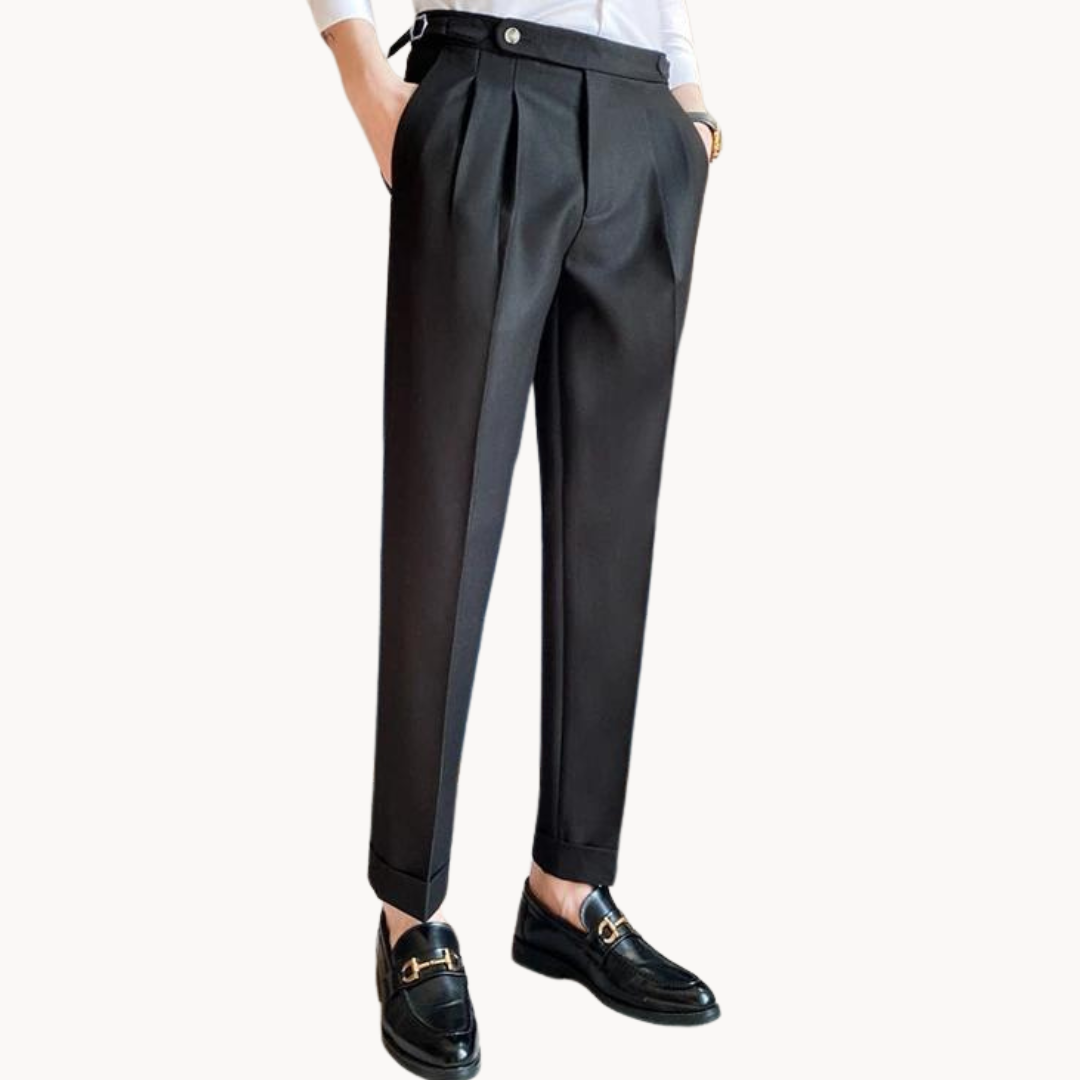 Trousers – Polyester Blend Flat Front & Straight Hem Fit
