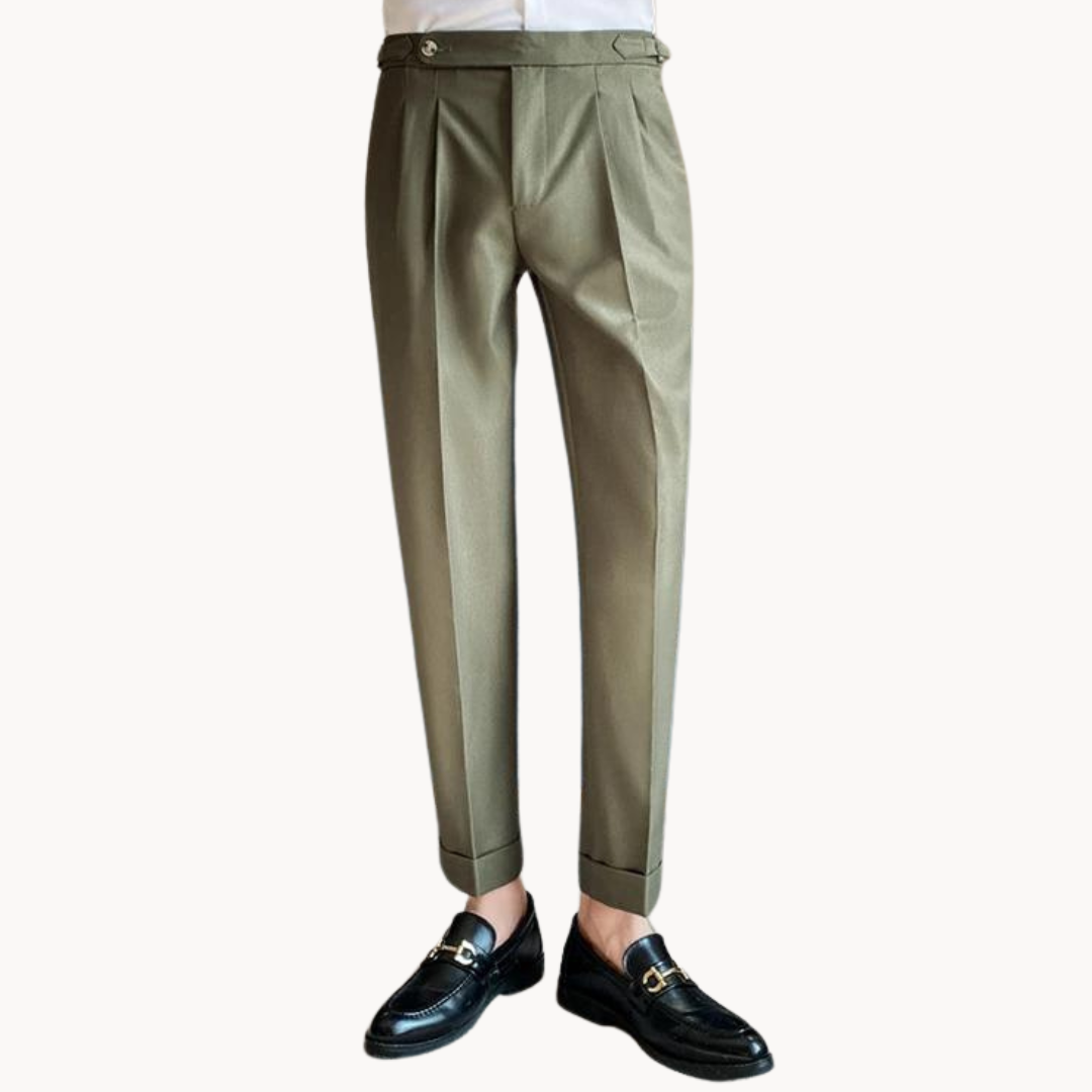 Trousers – Polyester Blend Flat Front & Straight Hem Fit