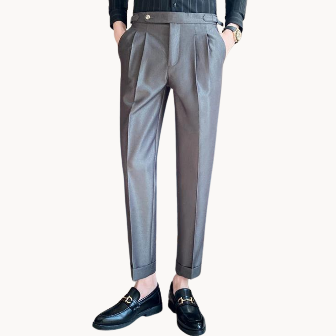Trousers – Polyester Blend Flat Front & Straight Hem Fit