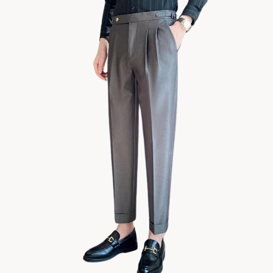 Trousers – Polyester Blend Flat Front & Straight Hem Fit