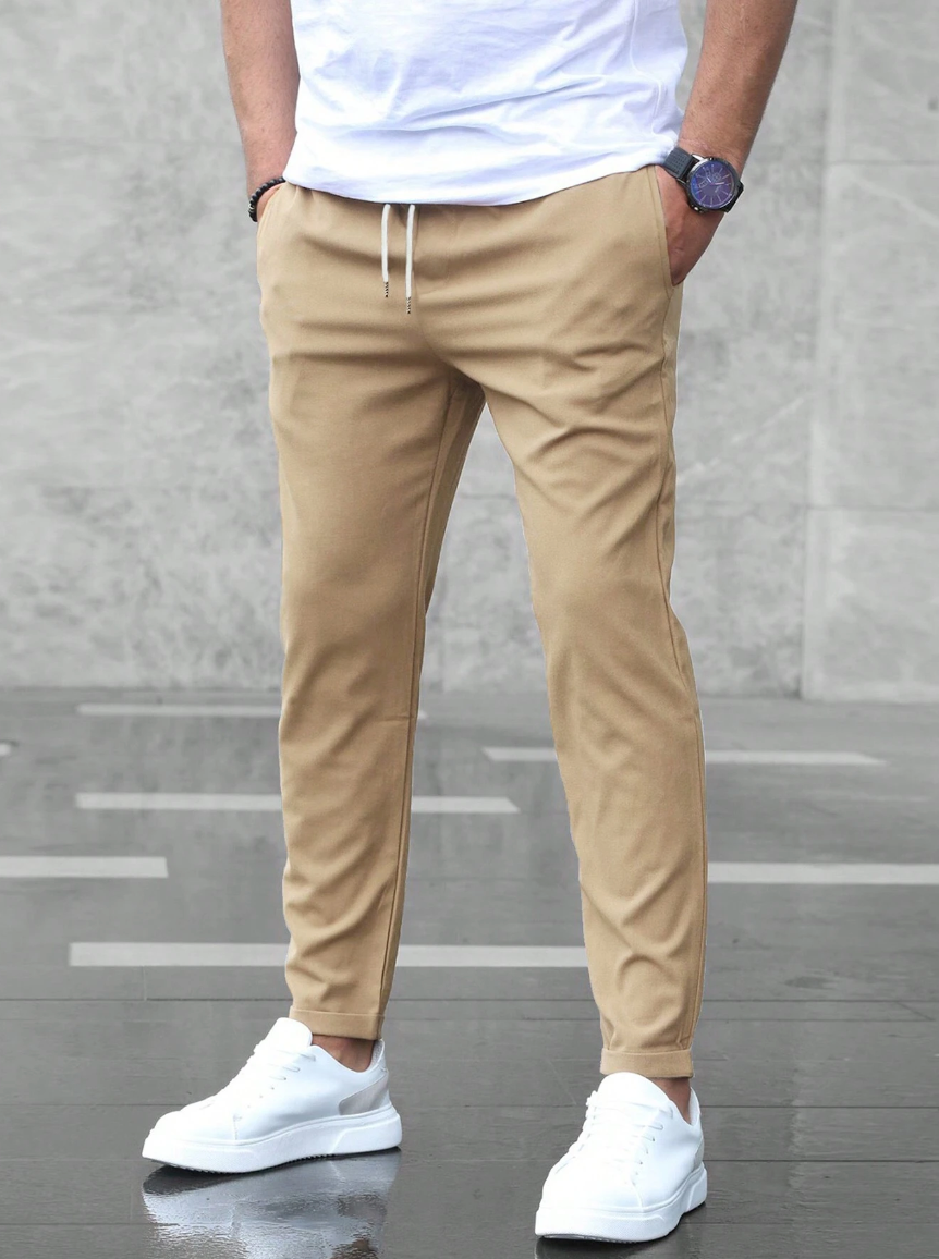 Trousers - Polyester Blend Narrow Cut And Flexible Movement