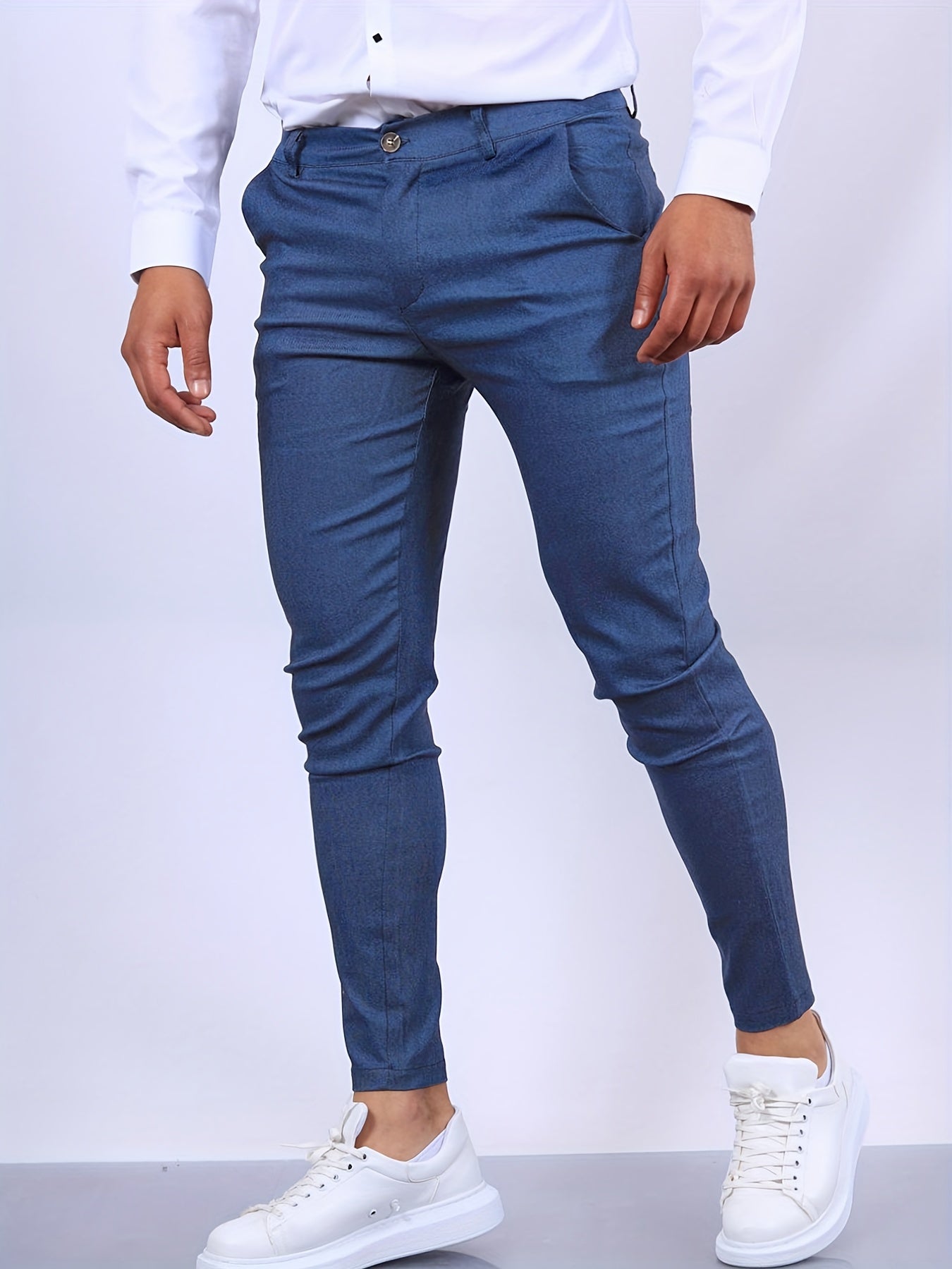 Trousers – Polyester Blend Slim Cut And Tailored Shape